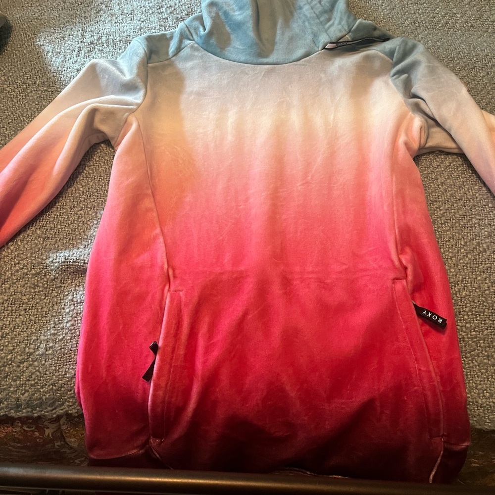 Roxy ombré funnel next velvet fleece sweatshirt size XS